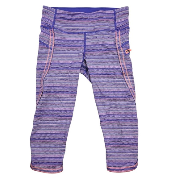 lululemon athletica Pants - Lululemon Run Top Speed Crop Space Dye Twist Pink Purple Leggings Capris Size 6